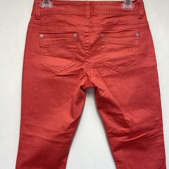 AMERICAN RAG Cie Low-Rise Skinny Leg Ankle Zip Jeans Women Size 3R Coral Stretch - Picture 13 of 16